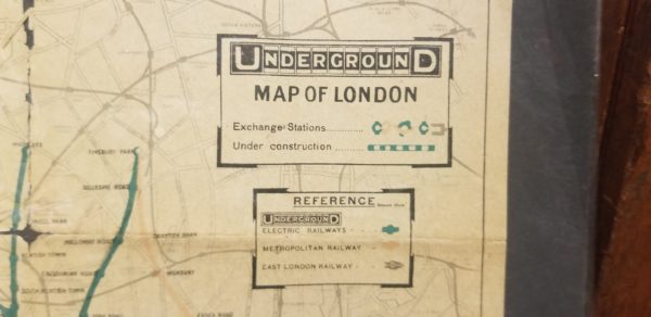 Vintage map of London Underground circa 1919