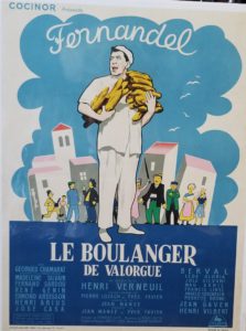Vintage movie poster featuring fernandel in the boulanger de valorgue 1953