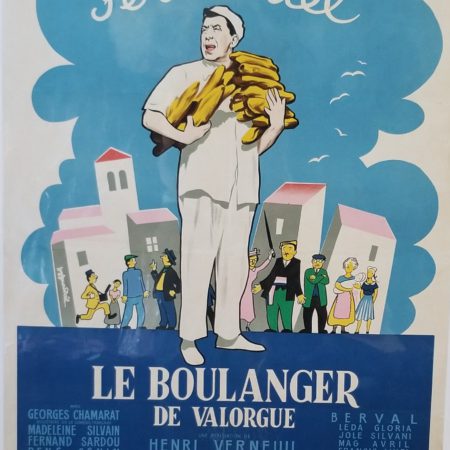 Vintage movie poster featuring fernandel in the boulanger de valorgue 1953