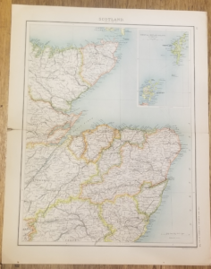 Map of Scotland circa 1900