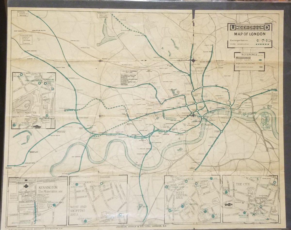 Vintage map of London Underground circa 1919 | Gadabout Vintage