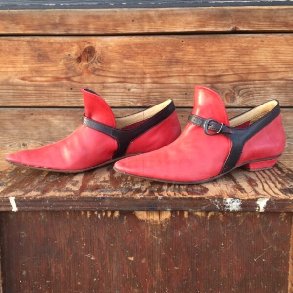 Red Italian leather booties