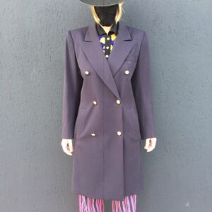 Blue double breasted coat Yves St Laurent Rive Gauche