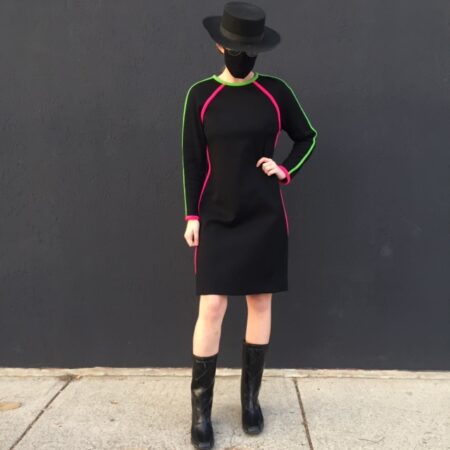 Vintage Black Double-knit Dress
