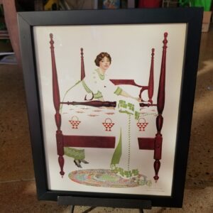 Vintage Art Print Coles Phillips Fade Away Girl changing the bed