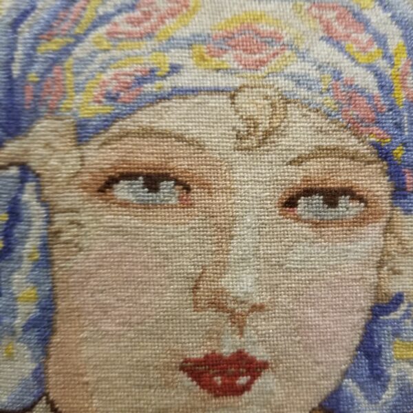 Framed Gypsy girl needlepoint