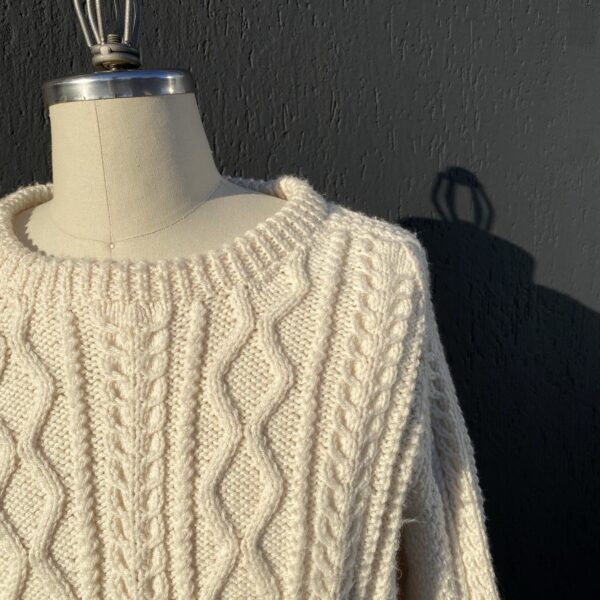 Womens cable knit wool sweater