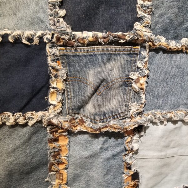 Blue jean patchwork quilt