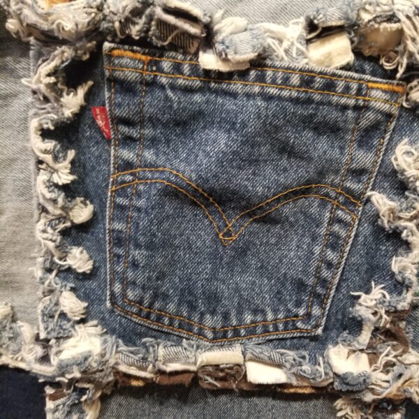 Blue jean patchwork quilt