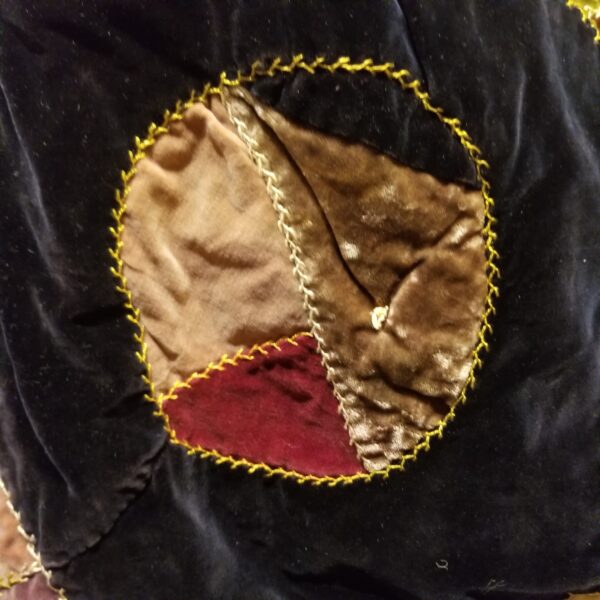 Antique Velvet crazy quilt with colour wheel