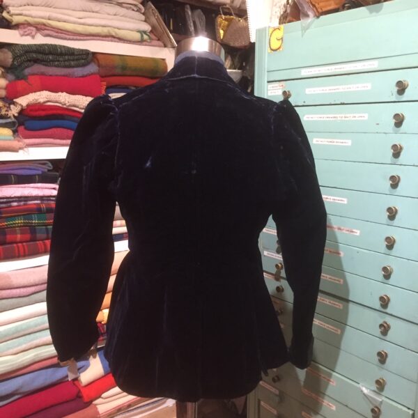 Antique Edwardian velvet jacket with quilted lining