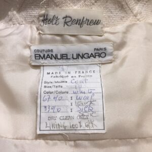 Vintage Couture Emanuel Ungaro coat label