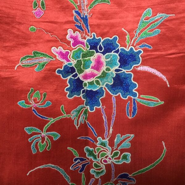 Mid-20th Century embroidered silk Chinese skirt