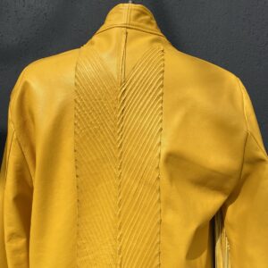 Call and Response yellow leather fringed jacket