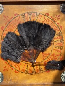 black ostrich feather fan