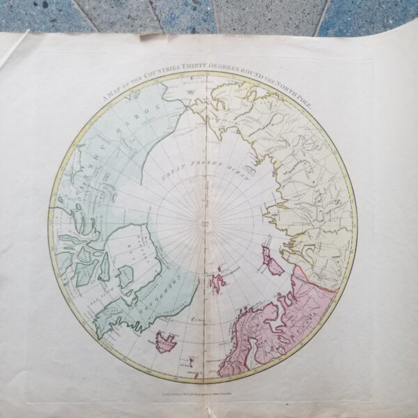 Antique Map of North Polar Map 1808