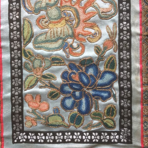 chinese embroidered textile mounted