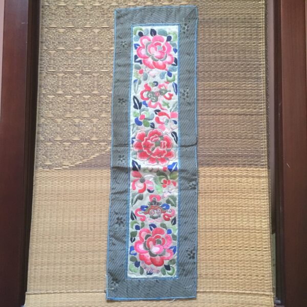chinese embroidered textile rose