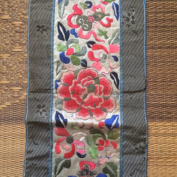 chinese embroidered textile rose