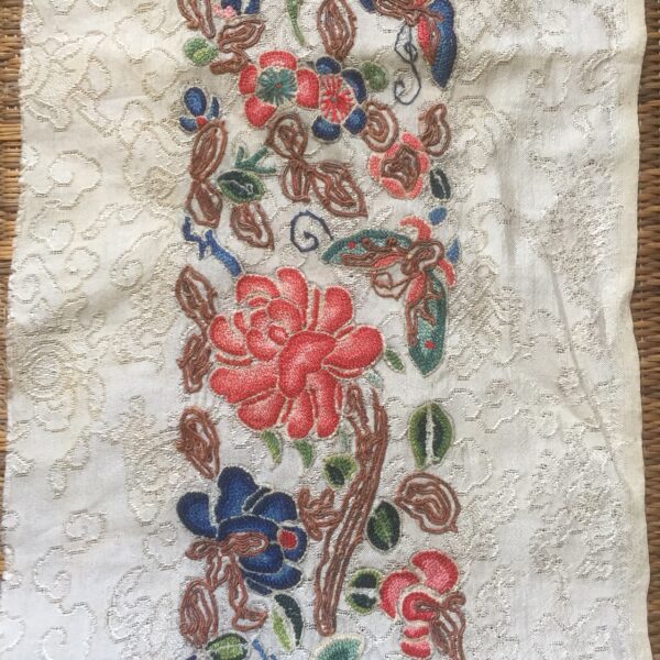 chinese embroidered textile cuff panel
