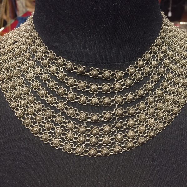 Multi strand silver Berber necklace