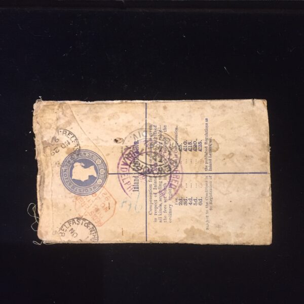 Antique registered letter with Queen Victoria Stamp