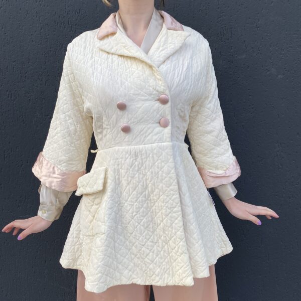 1940s loungewear set quilted jacket and pants