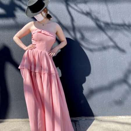 woman in pink gown