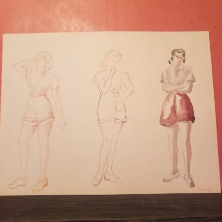 1940s fashion illustration shorts
