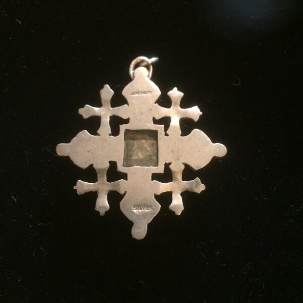 Medieval looking silver cross reverse