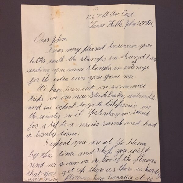 Childs letter 1916