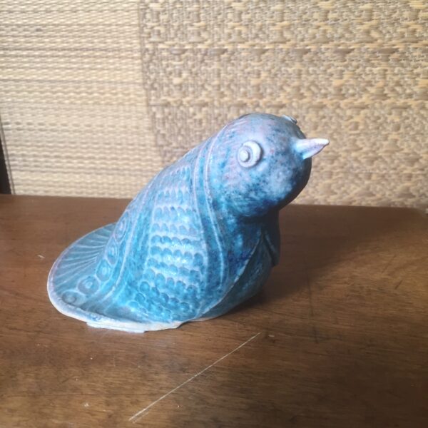 blue pottery bird