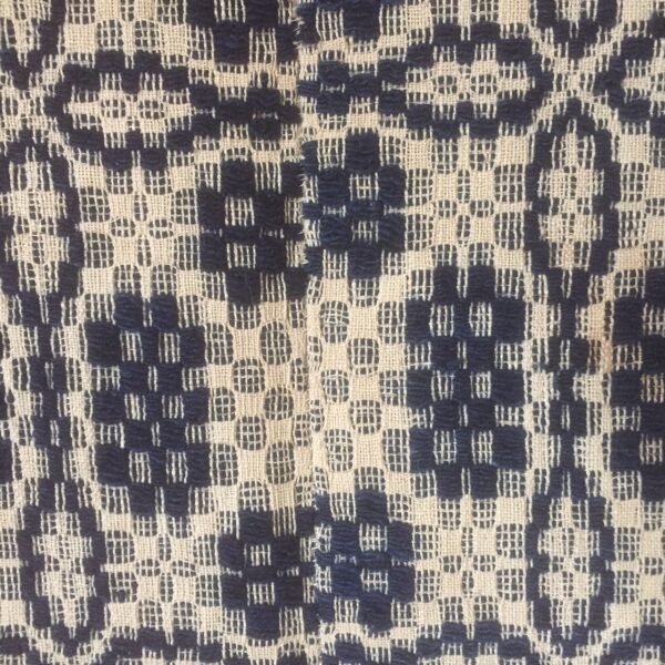 Traditional Blue and White Overshot Coverlet