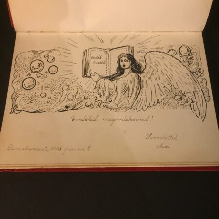 Vintage red illustrated Autograph book from
