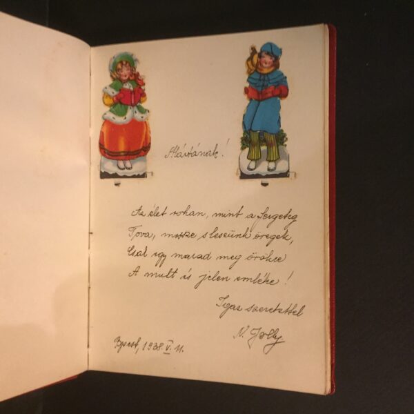 Hungarian Autograph book with illustrations