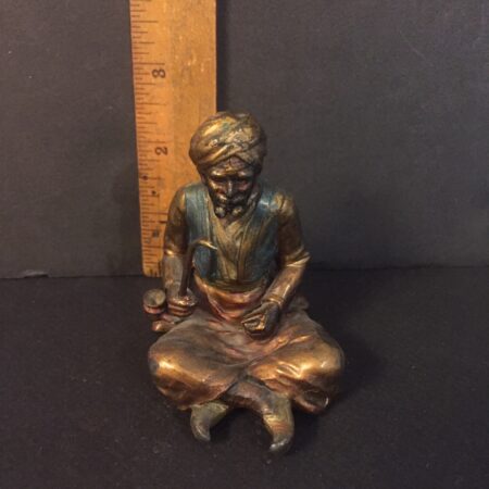 Austrian cold painted bronze seated man smoking