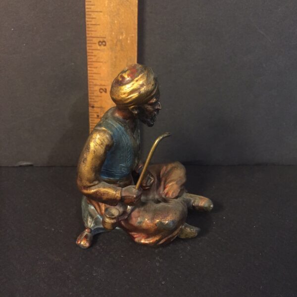 Austrian cold painted bronze man seated smoking