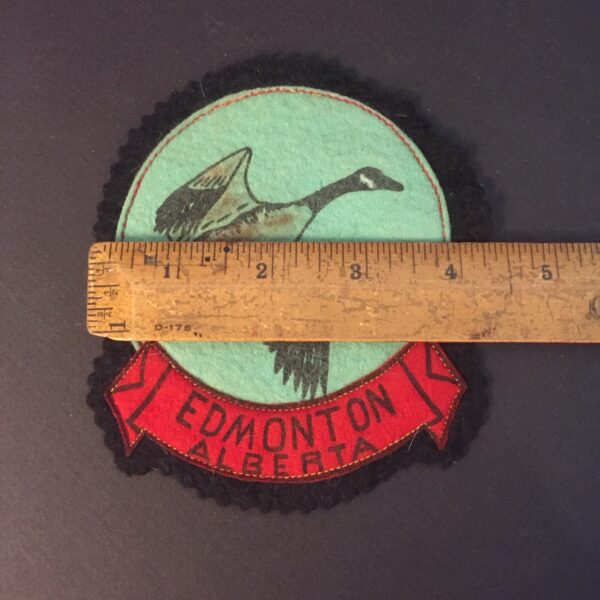 Edmonton Alberta badge made of screened and painted felt