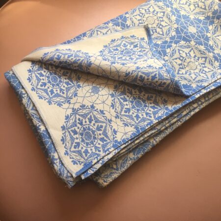 scandanavian blue and white throw