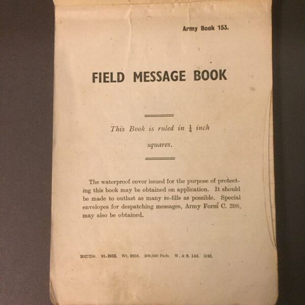WW2 Portable Agenda File Message book