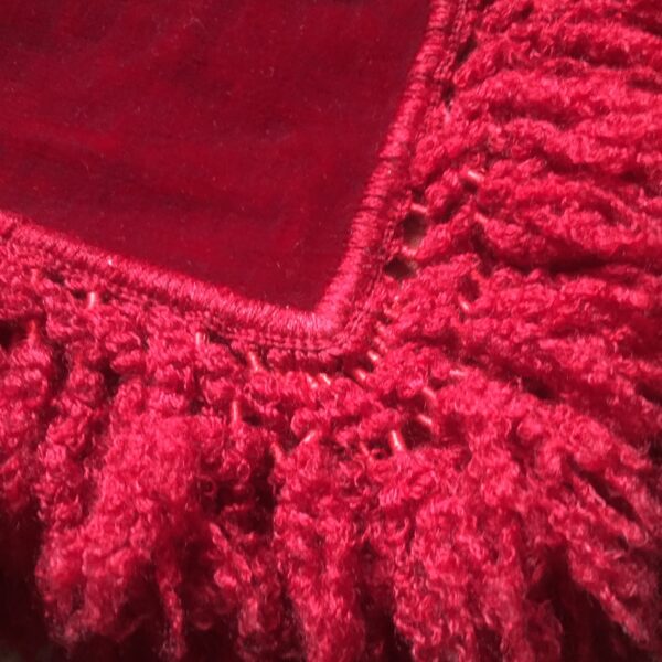 Red buggy blanket fringe