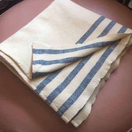 Rental only blanket three blue stripes down the sides
