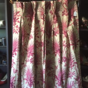 Raspberry floral curtains