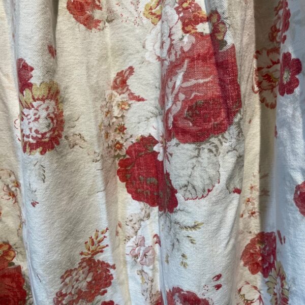 Vintage red and white floral curtains