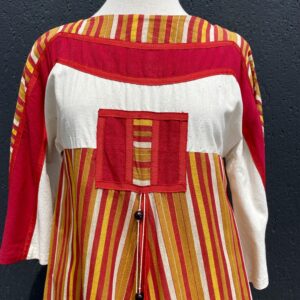 Vintage orange stripe Mexican cotton caftan