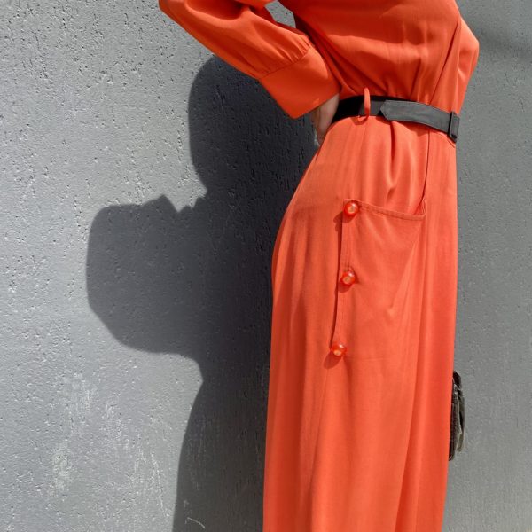 1940's Persimmon red Rayon Dress