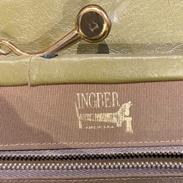 Vintage Olive Leather Handbag by Ingber