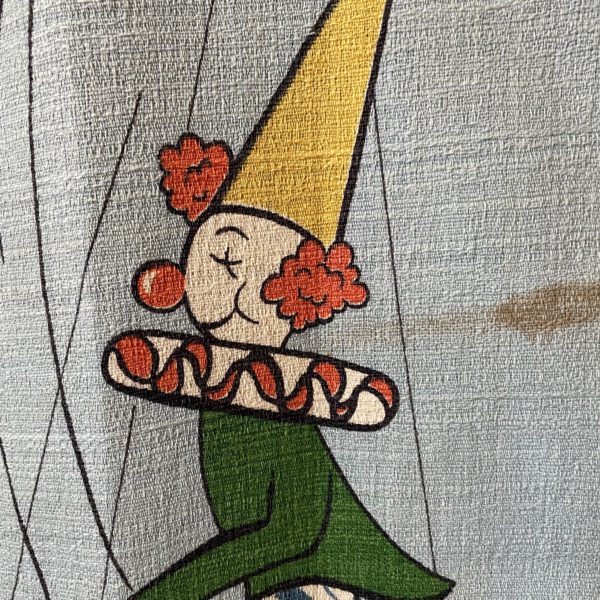Childrens barkcloth curtains with circus theme