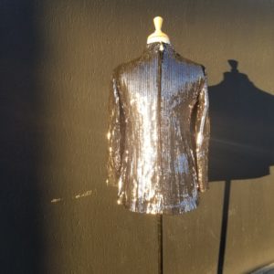 Vintage Pewter sequined top or mini dress