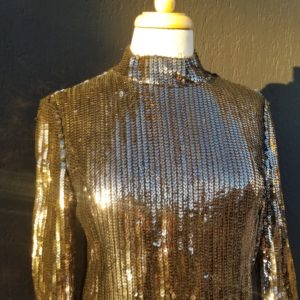 Vintage Pewter sequined top or mini dress